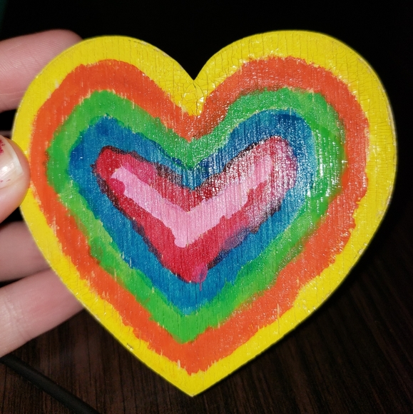 two wooden rainbow painted handmade boxes - Picture 7 of 8